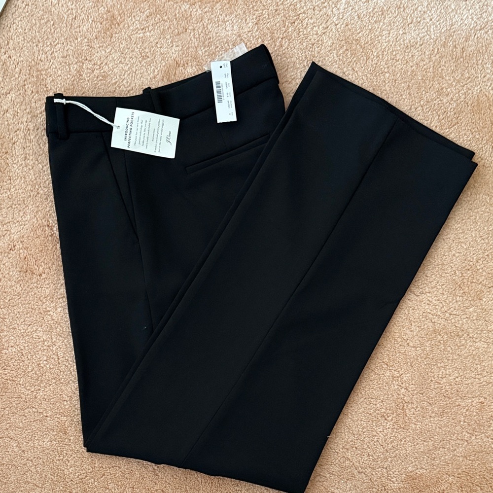 J. Crew Black Straight Leg Crepe Pants size 8